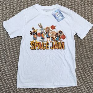 Space Jam Tune Squad white graphic tee Looney Tunes Daffy Duck Bugs Bunny Lola B